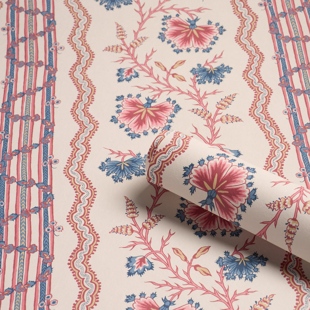 PARVATI FLORAL STRIPE | Vermilion