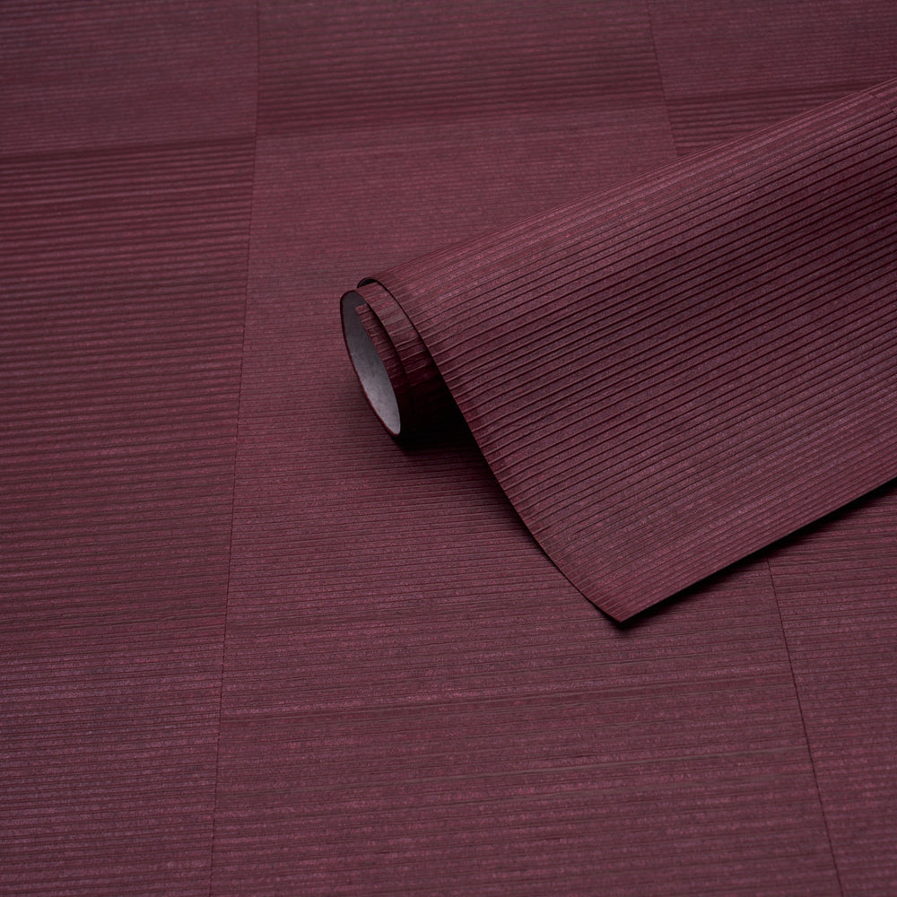 Quinton Offset Rib Wallcovering | Oxblood