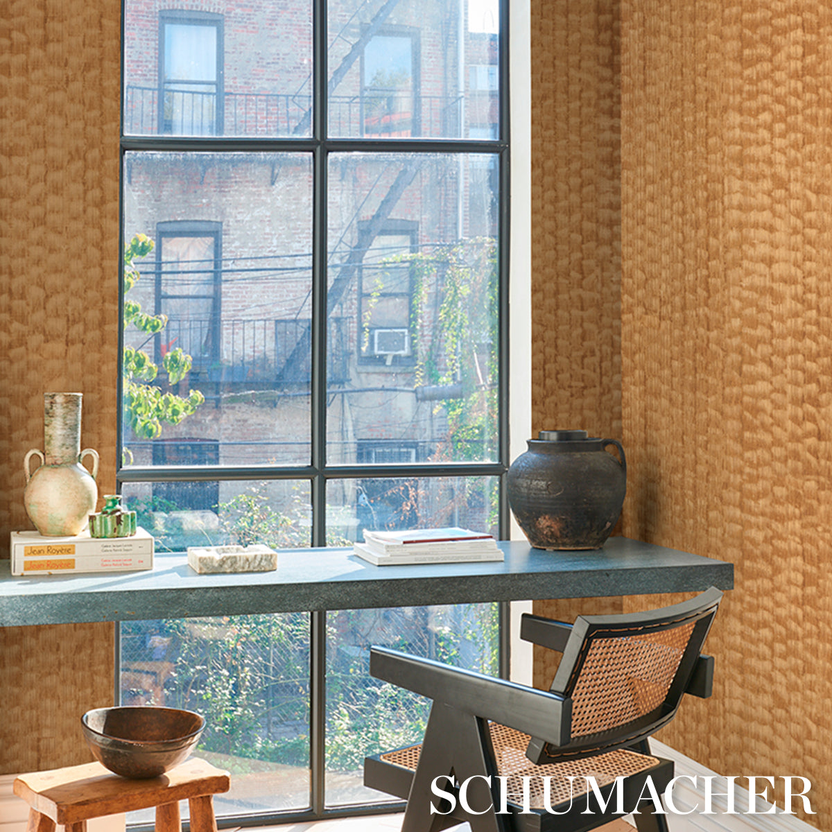 RUNE PINSTRIPE WALLCOVERING | Gold