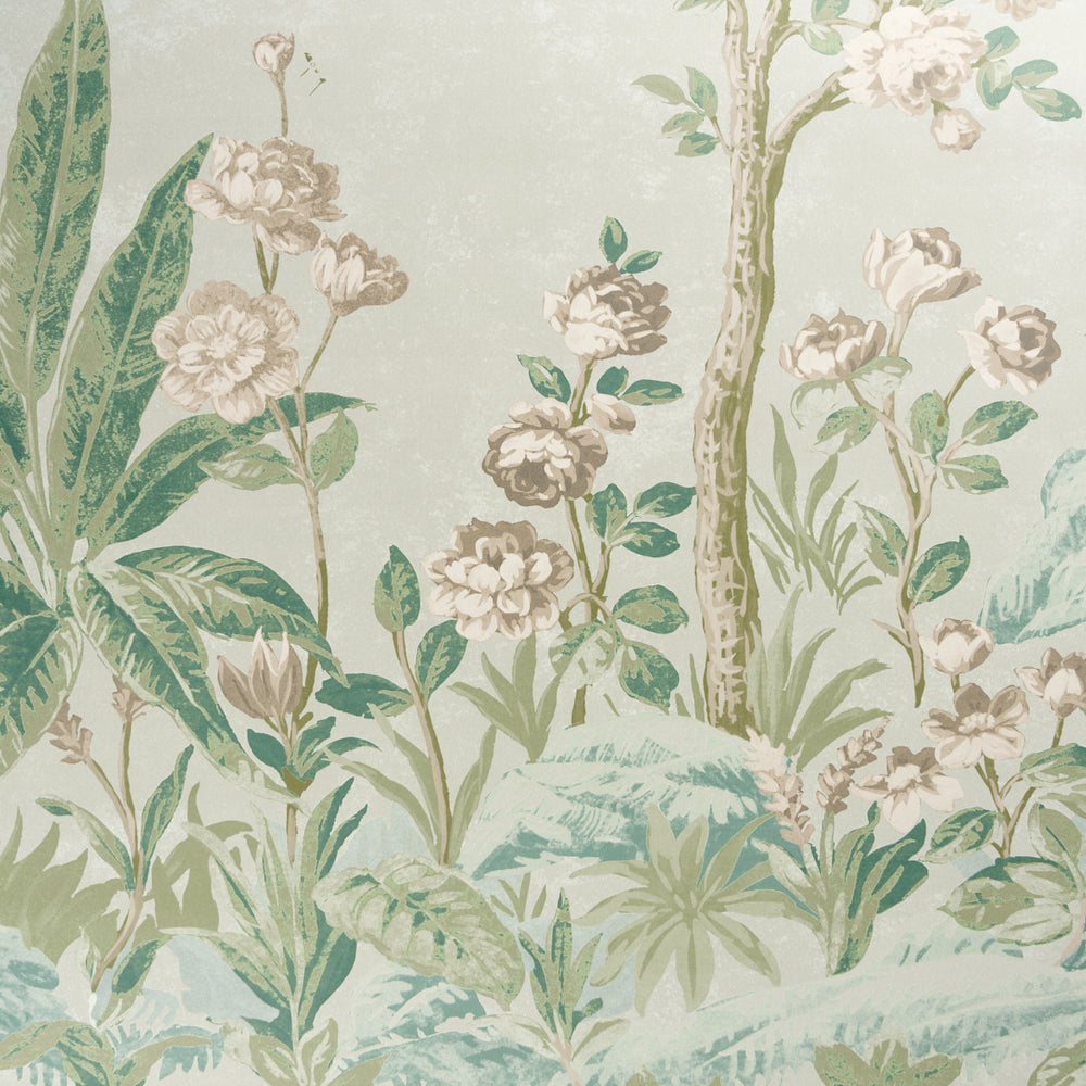 CHARLOTTE'S GARDEN 2 PANEL SET | Celadon