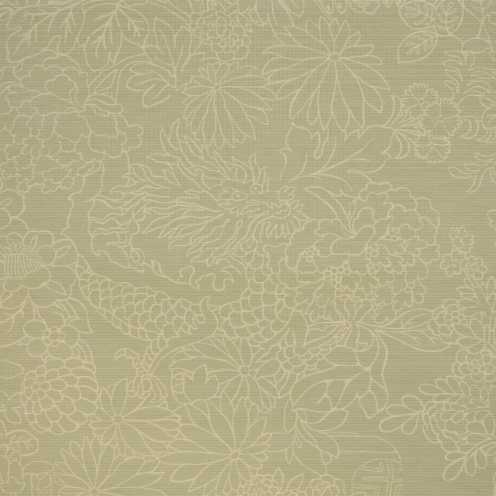 CHIANG MAI DRAGON SILHOUETTE RAFFIA | Sage