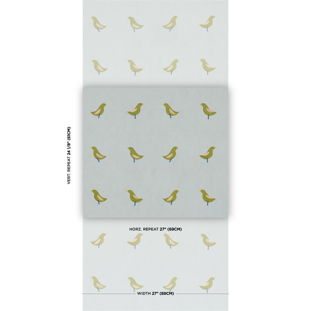 BIRDS PRINT | Green On Sky