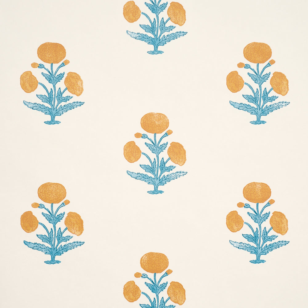 Poppy Print | Mustard & Sky