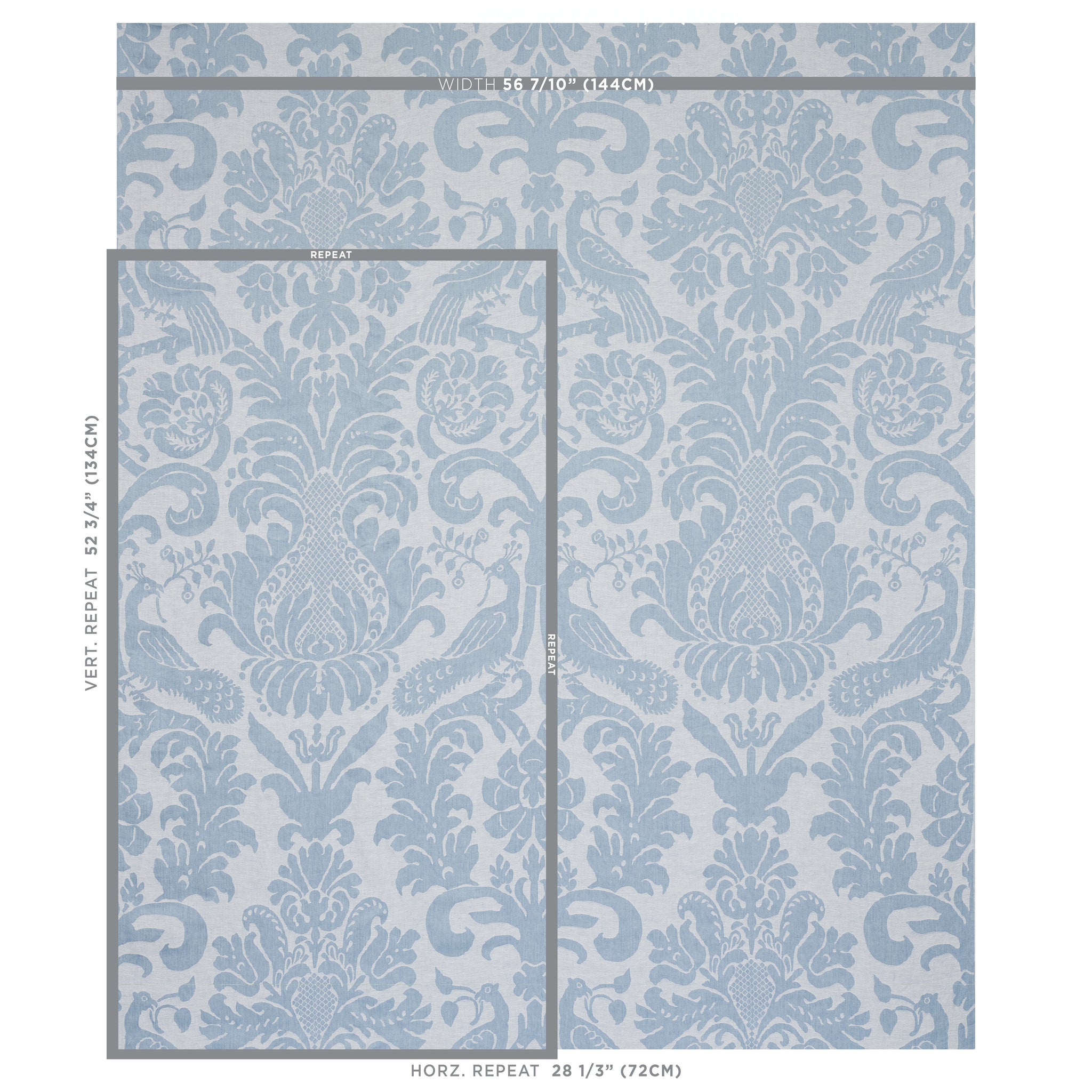 ANNA DAMASK | SOFT BLUE