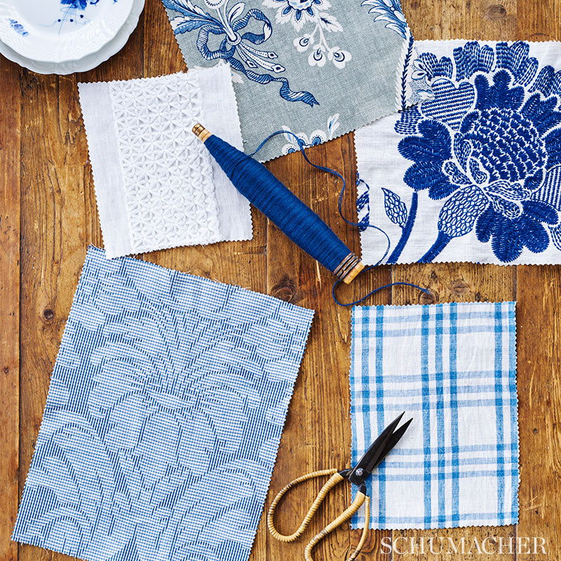 COLETTE LINEN/SILK DAMASK | Indigo