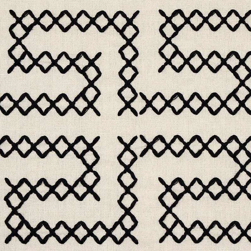 A MAZE EMBROIDERY | Black On Ivory