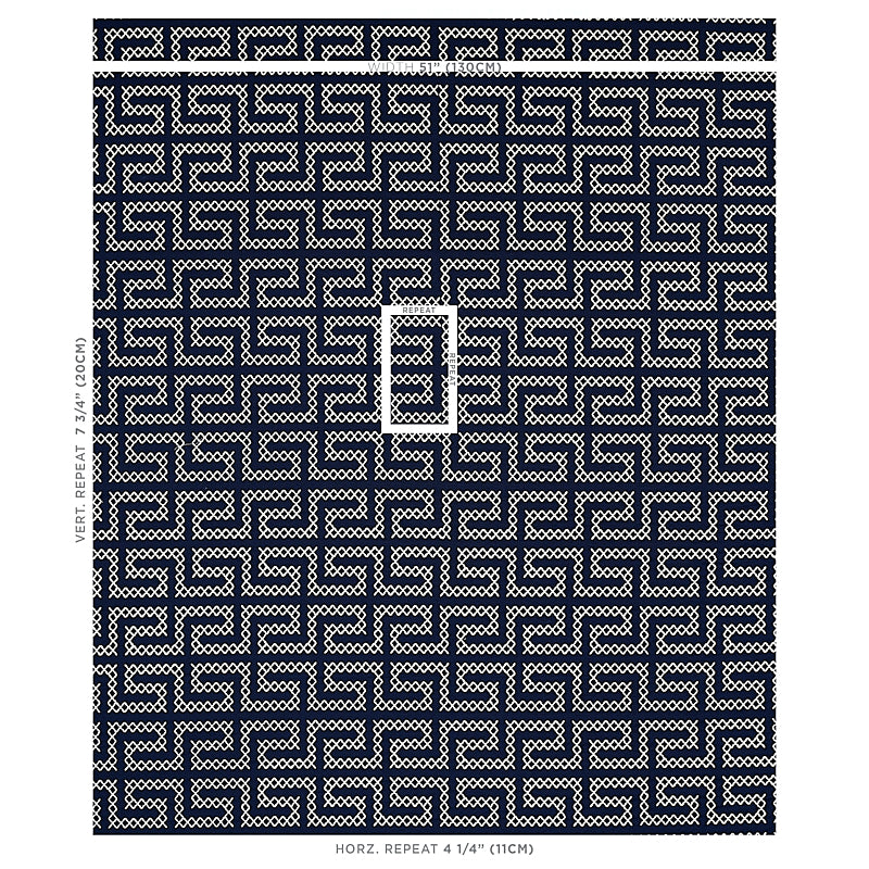 A MAZE EMBROIDERY | Navy