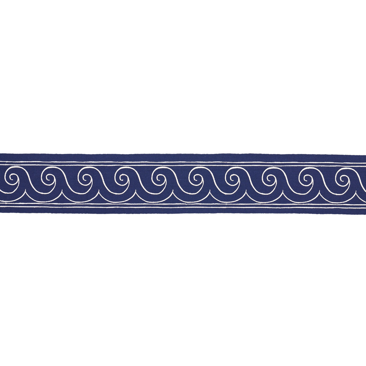 GREEK WAVES TRIM | White On Navy