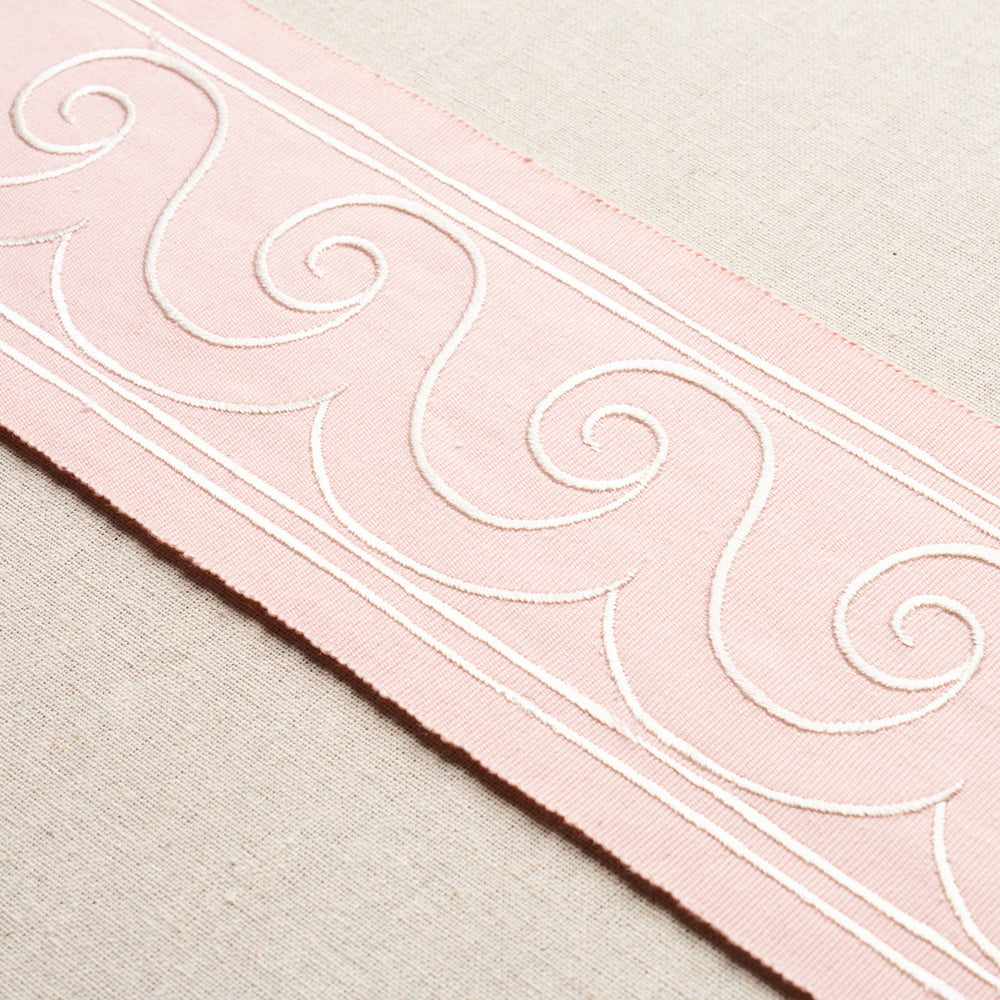 GREEK WAVES TRIM | White On Blush