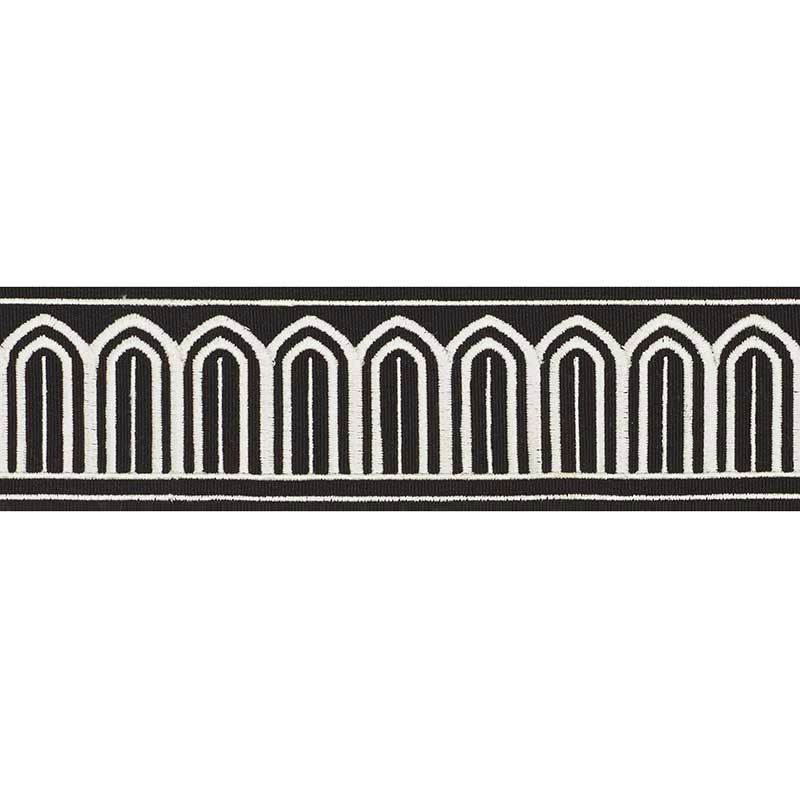 ARCHES EMBROIDERED TAPE MEDIUM | White On Black