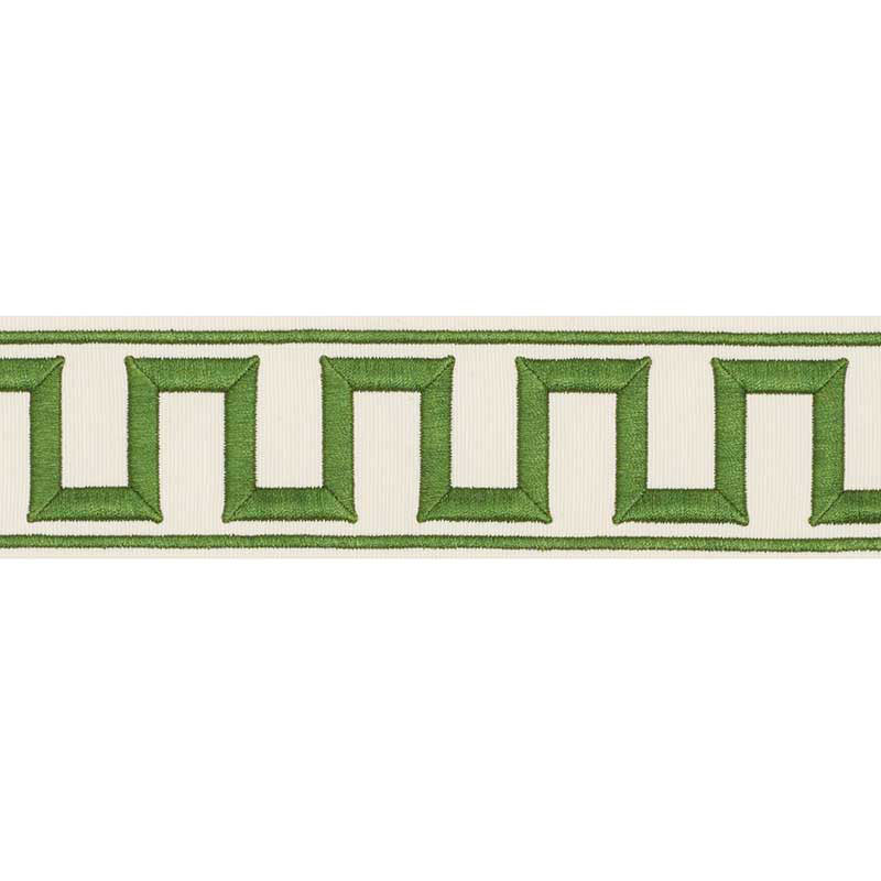 GREEK KEY EMBROIDERED TAPE | GREEN