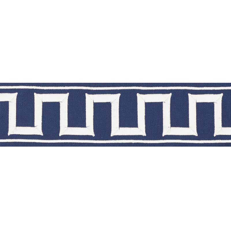 GREEK KEY EMBROIDERED TAPE | Marine