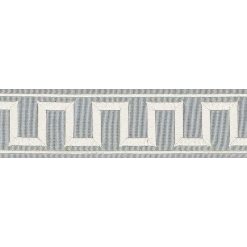 GREEK KEY EMBROIDERED TAPE | Sky