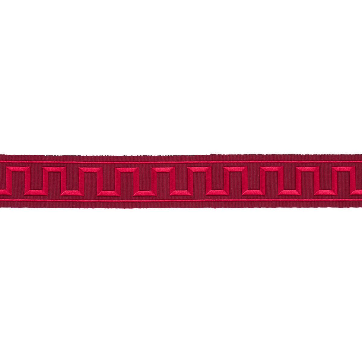 GREEK KEY EMBROIDERED TAPE | Burgundy