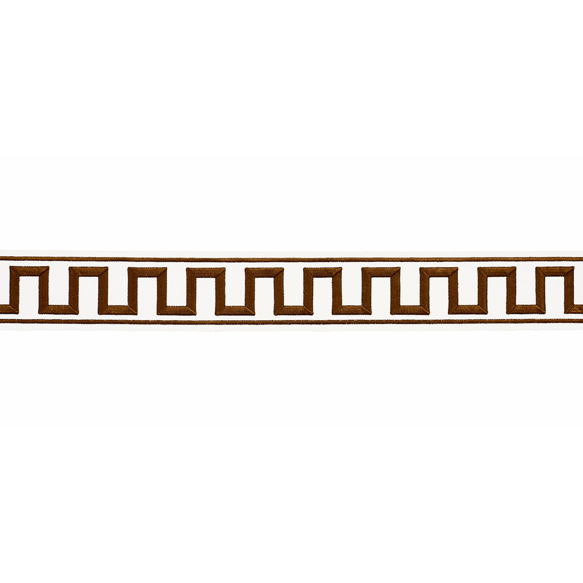 GREEK KEY EMBROIDERED TAPE | Brown