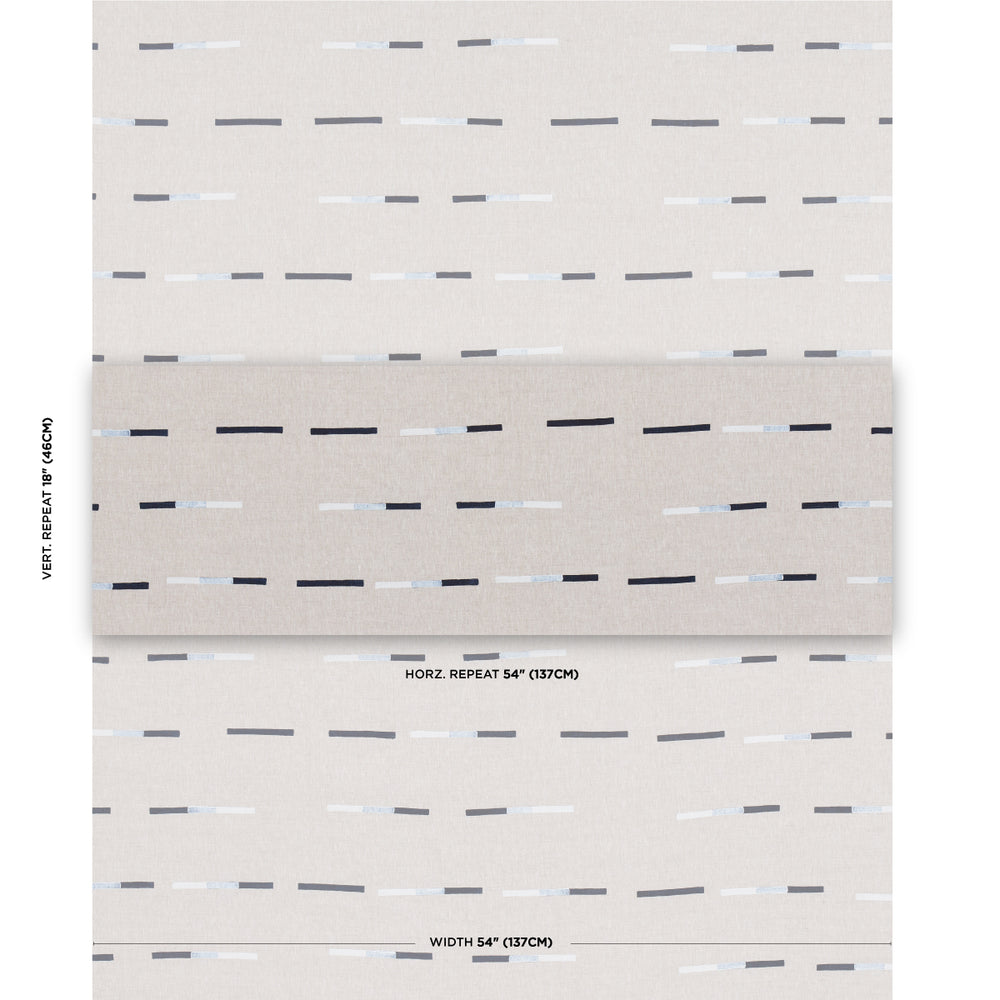 OVERLAPPING DASHES HAND-BLOCK PRINT | Navy