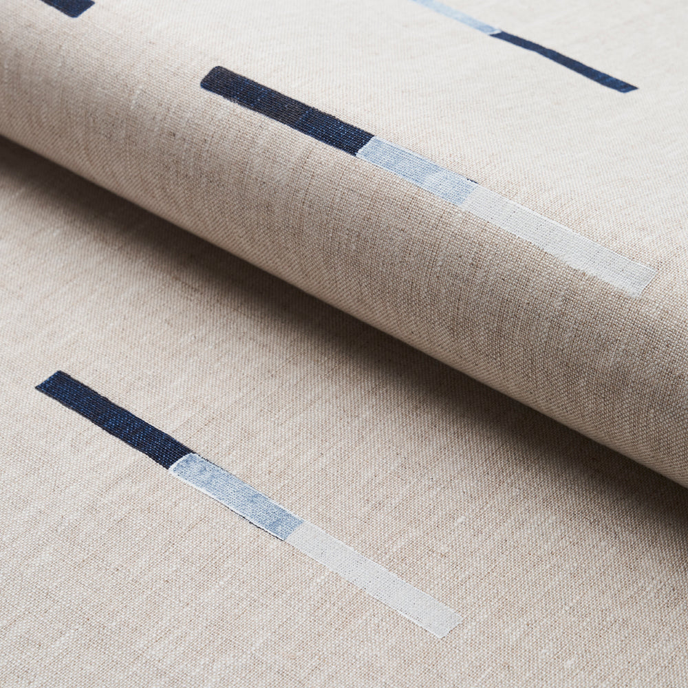 OVERLAPPING DASHES HAND-BLOCK PRINT | Navy