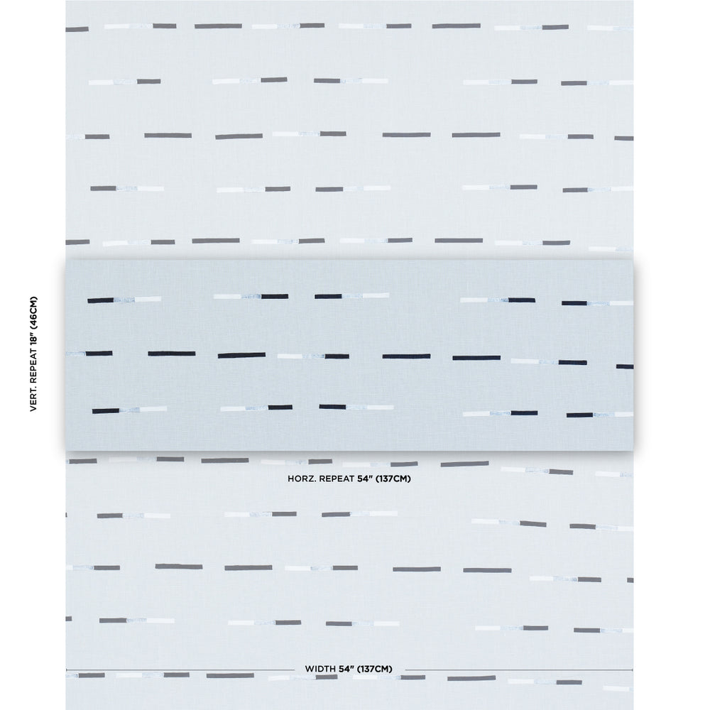 OVERLAPPING DASHES HAND-BLOCK PRINT | Sky