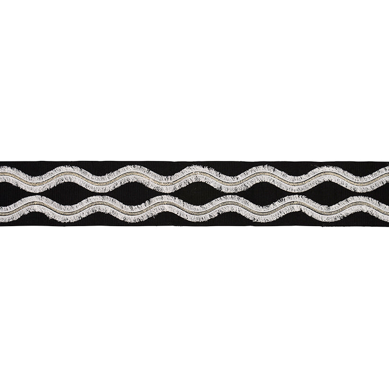 OGEE EMBROIDERED TAPE | Black