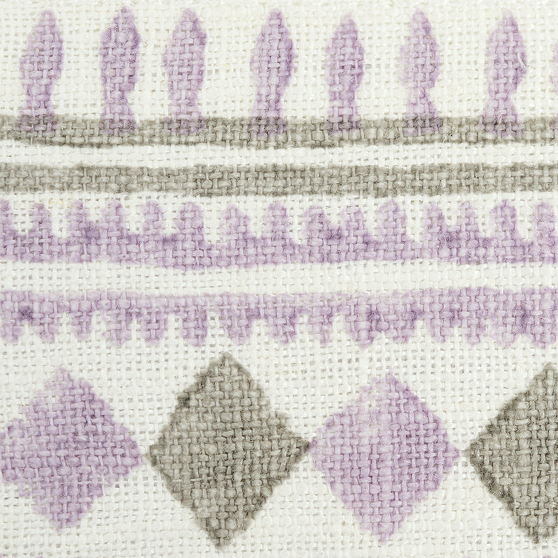 TOULA HAND BLOCKED LINEN TAPE | LILAC & GREY