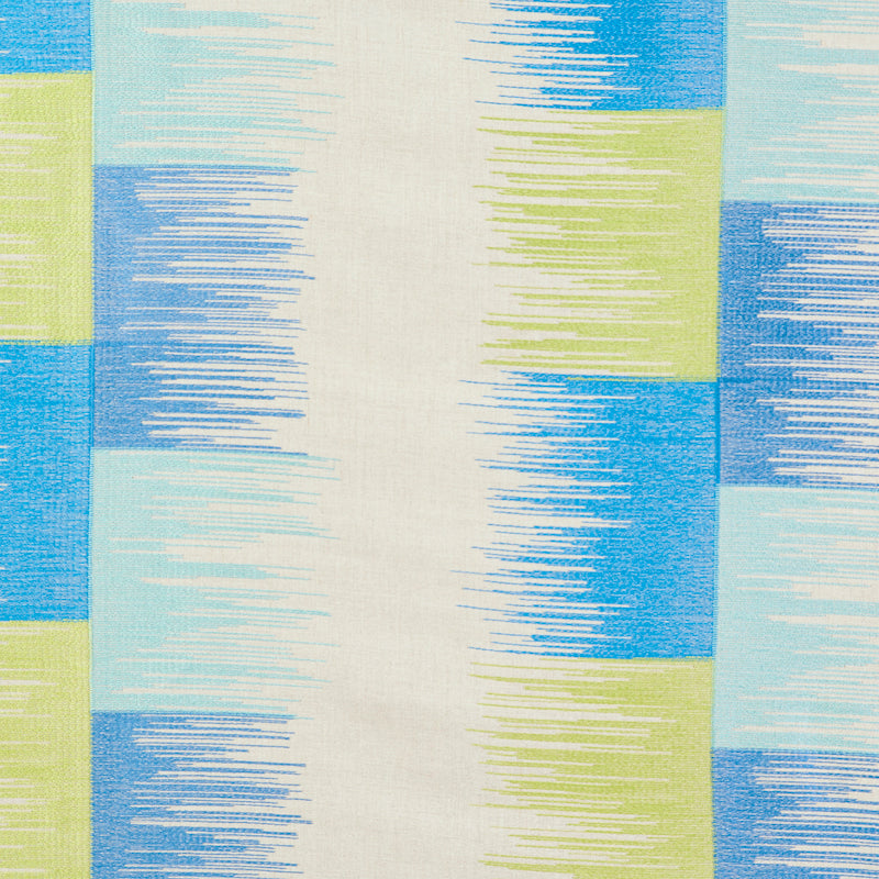 SUNBURST STRIPE EMBROIDERY | BLUE & LIME