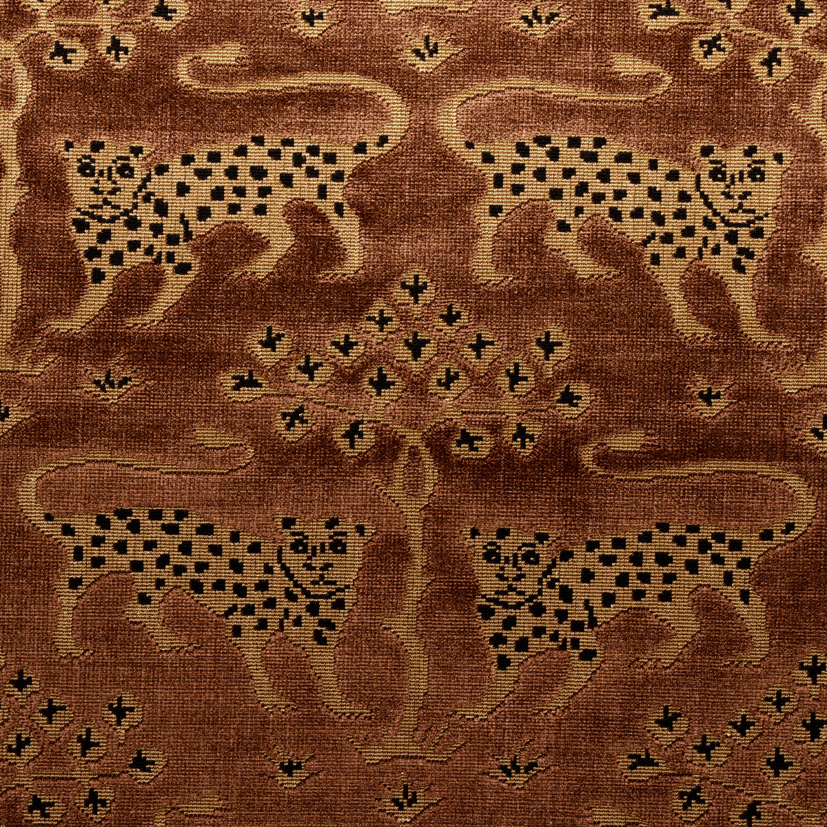 WOODLAND LEOPARD VELVET | SEPIA