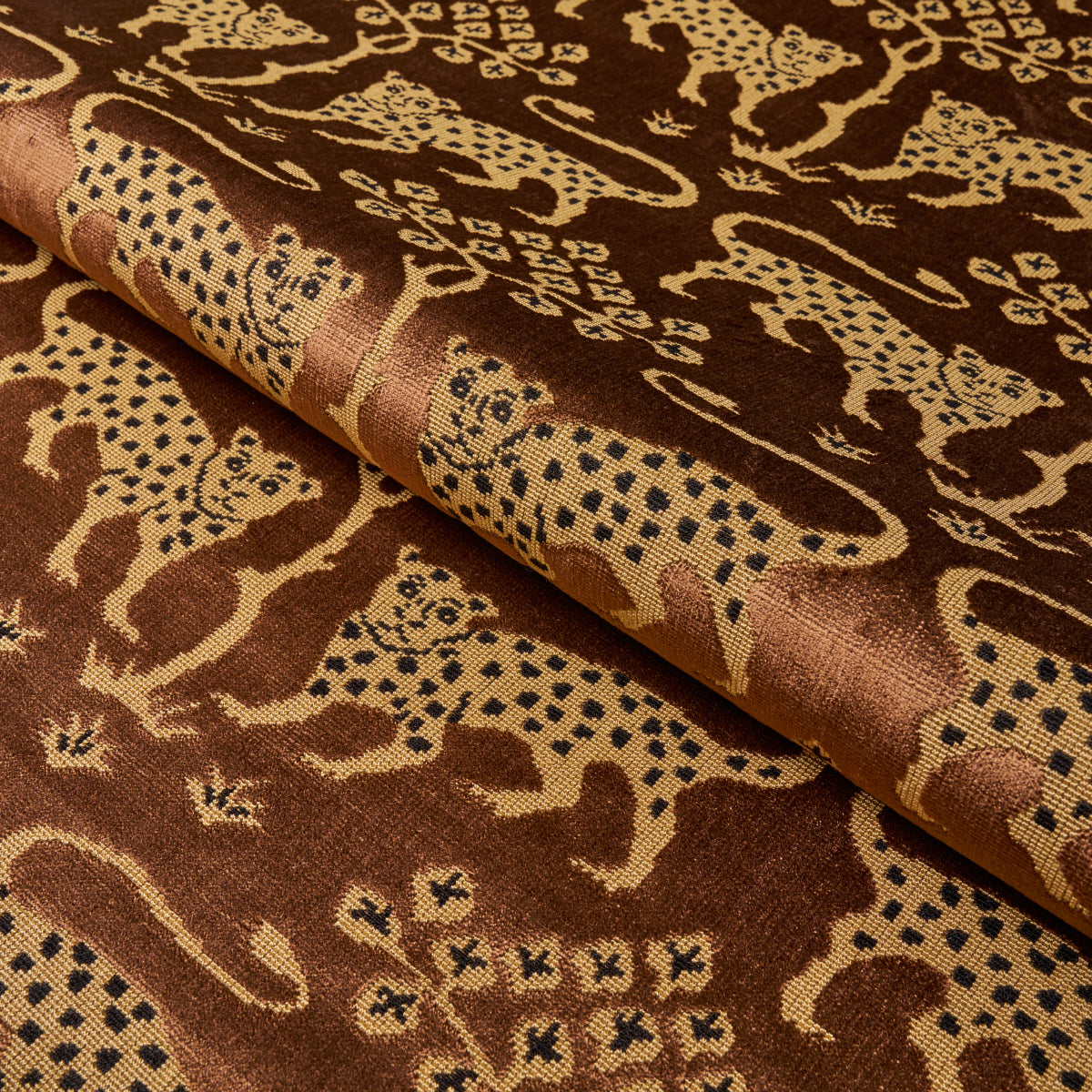 WOODLAND LEOPARD VELVET | SEPIA