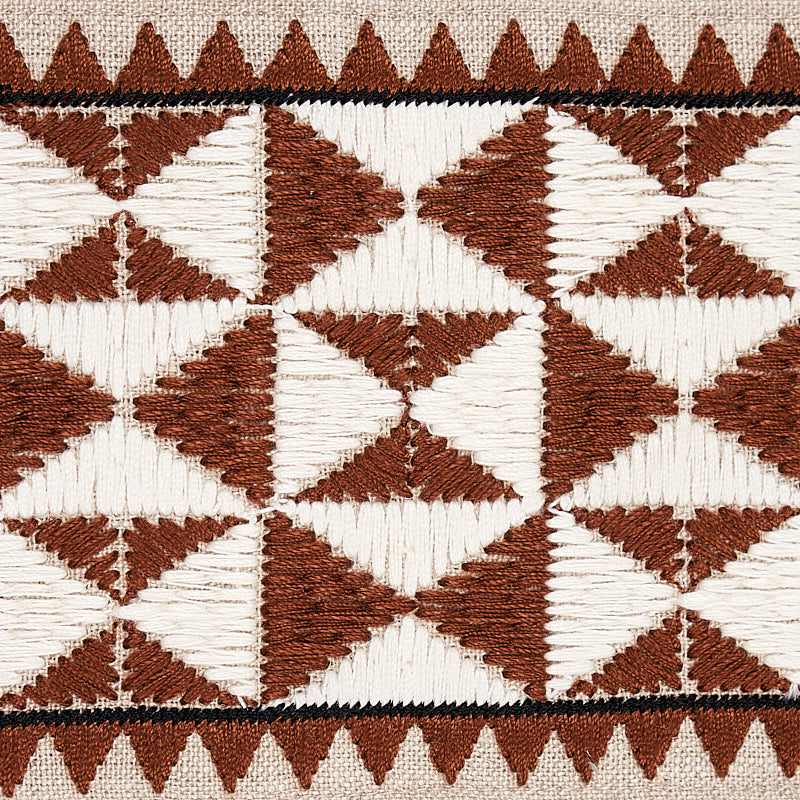 Zulma Embroidered Tape | BROWN