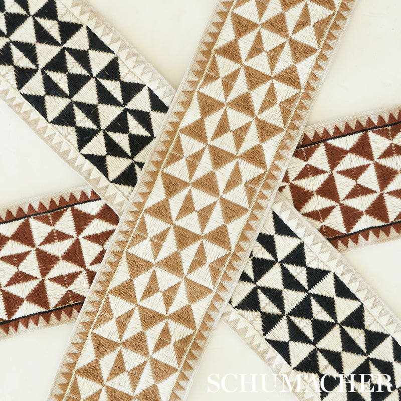 Zulma Embroidered Tape | Brown