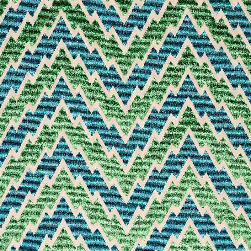 FLORENTINE CHEVRON VELVET | EMERALD