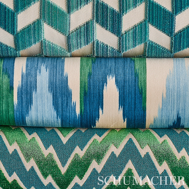 FLORENTINE CHEVRON VELVET | EMERALD