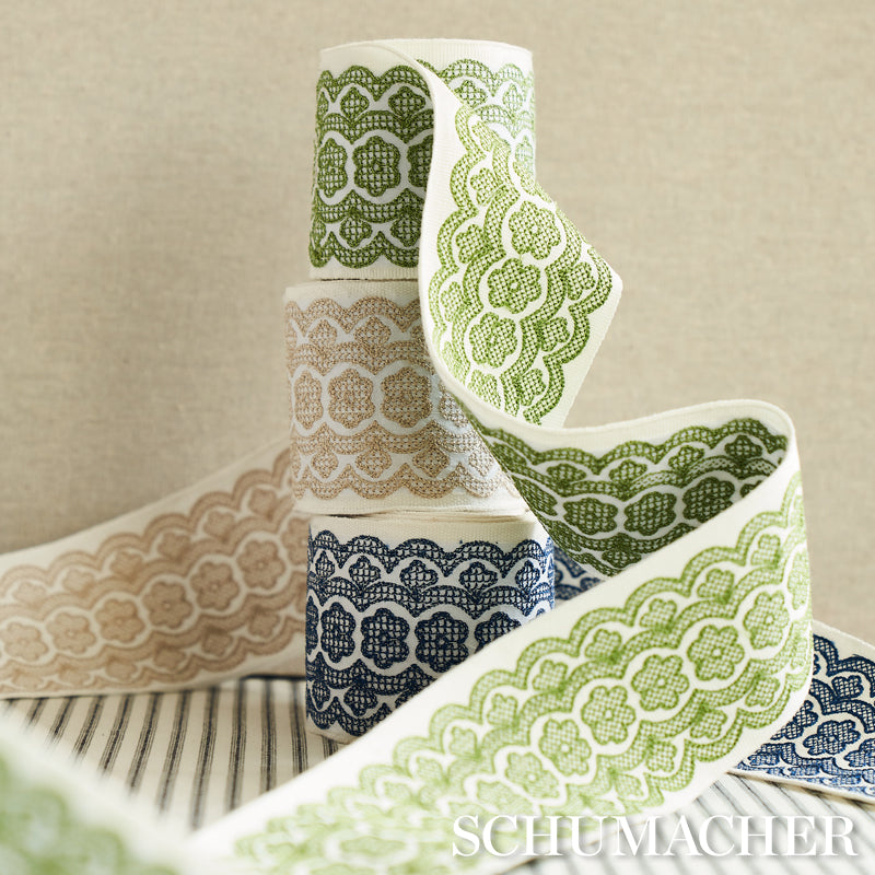 Astrid Embroidered Tape | Green