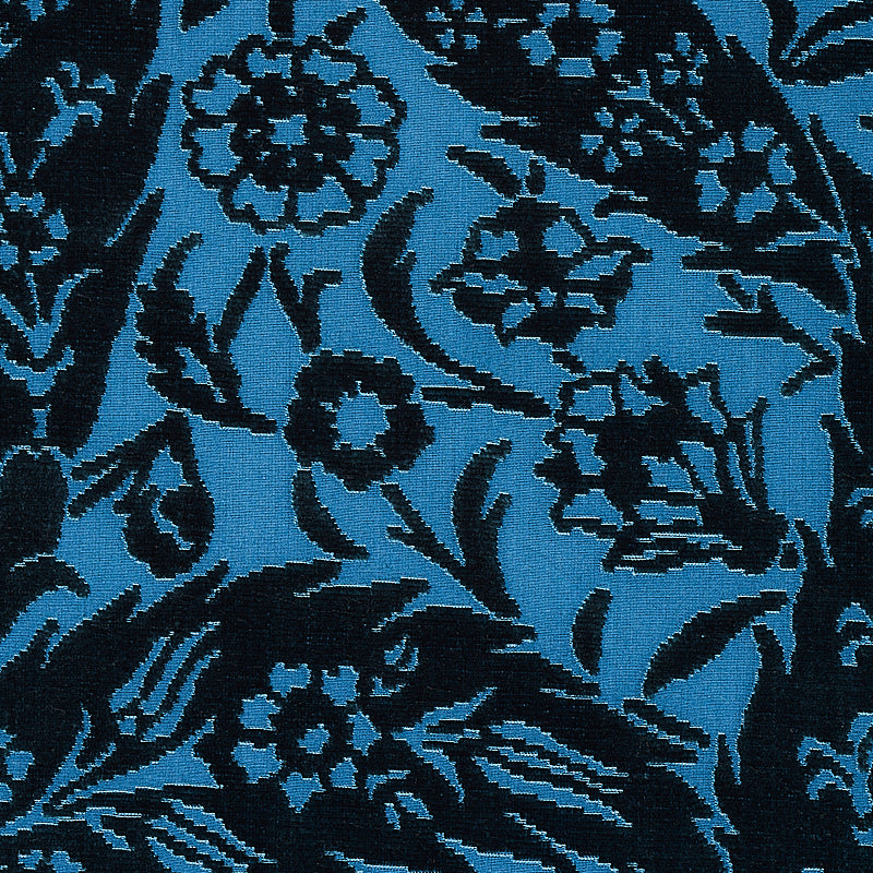 SAZ PAISLEY SILK VELVET | Blue