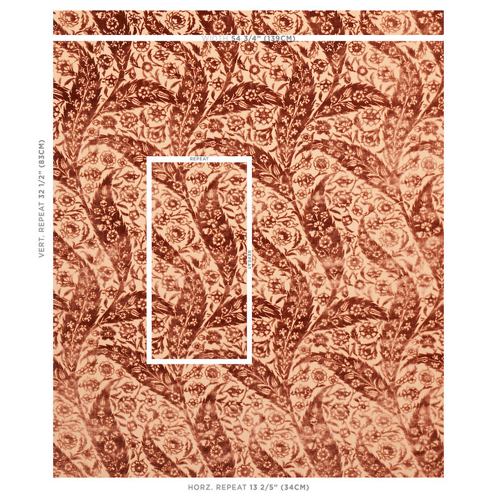 SAZ PAISLEY SILK VELVET | Terracotta