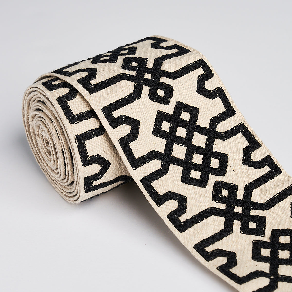 Knotted Trellis Tape | Black On Unbleached