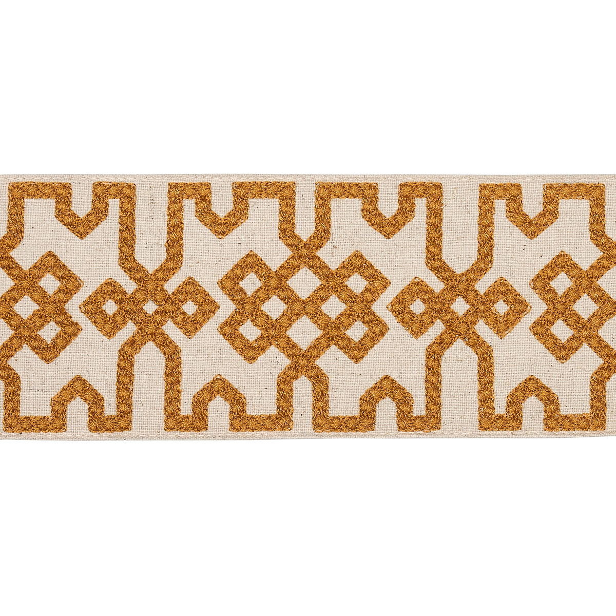 Knotted Trellis Tape | Ocher On Unbleached