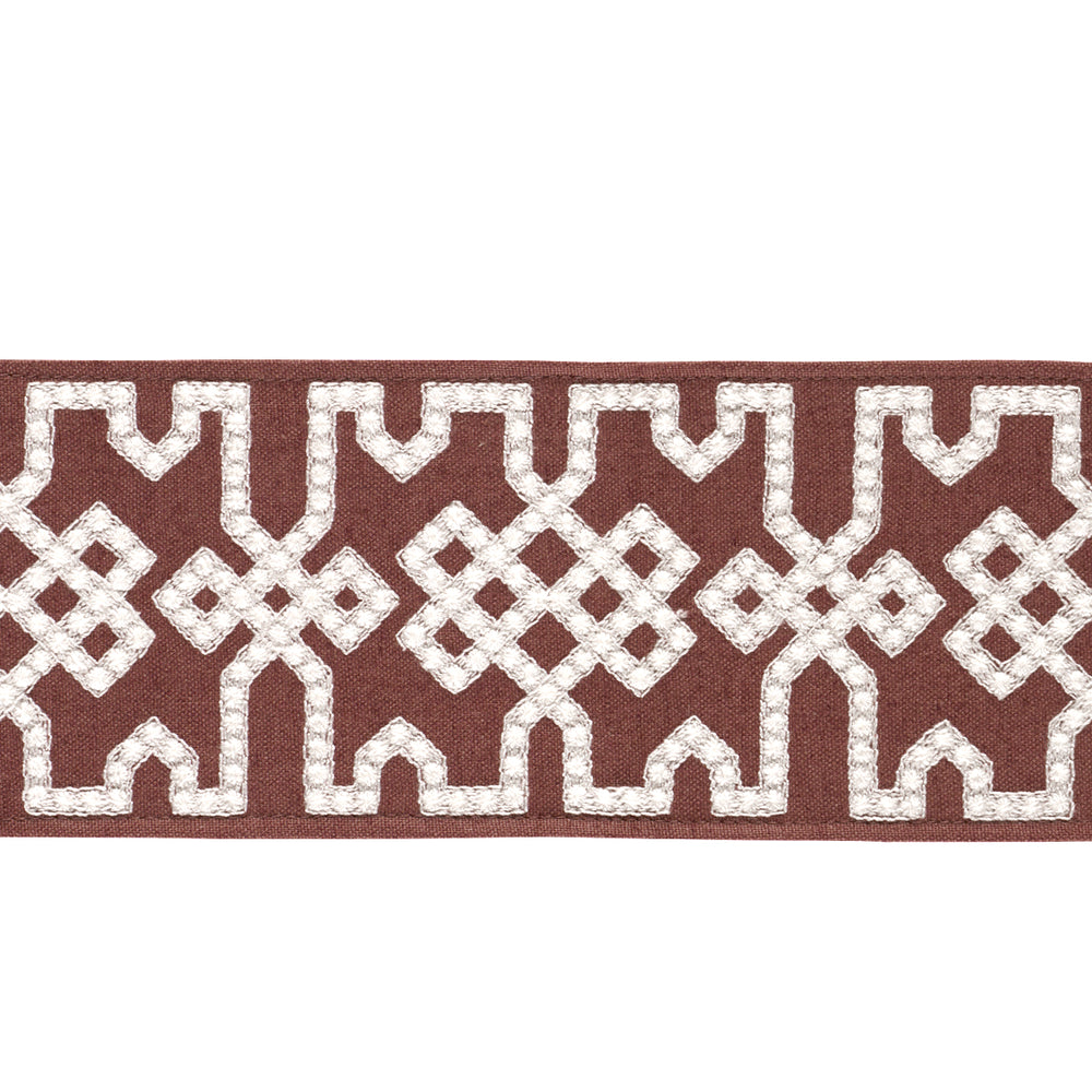 KNOTTED TRELLIS TAPE | Grey On Brown