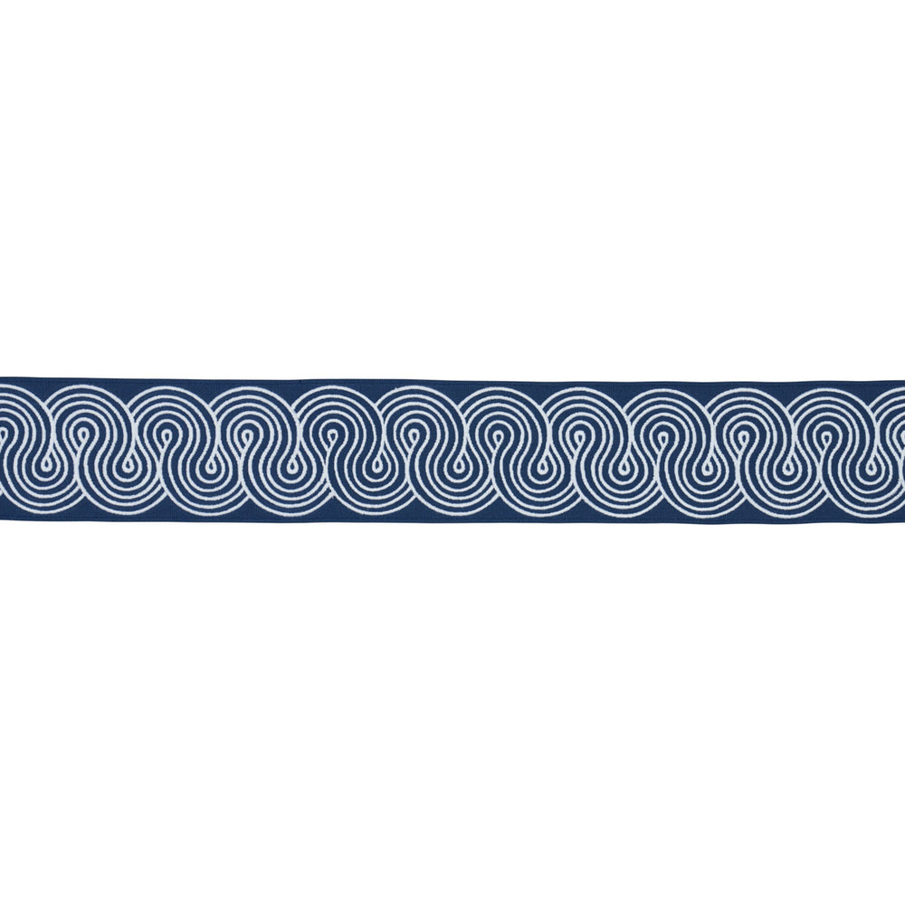 GIRALDI EMBROIDERED TRIM | White On Navy