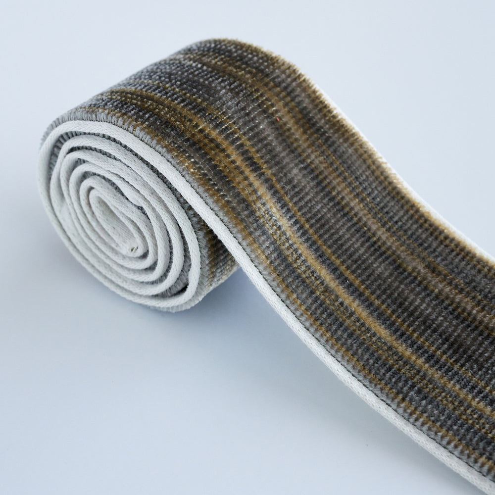 GASPARD VELVET TAPE NARROW | Charcoal