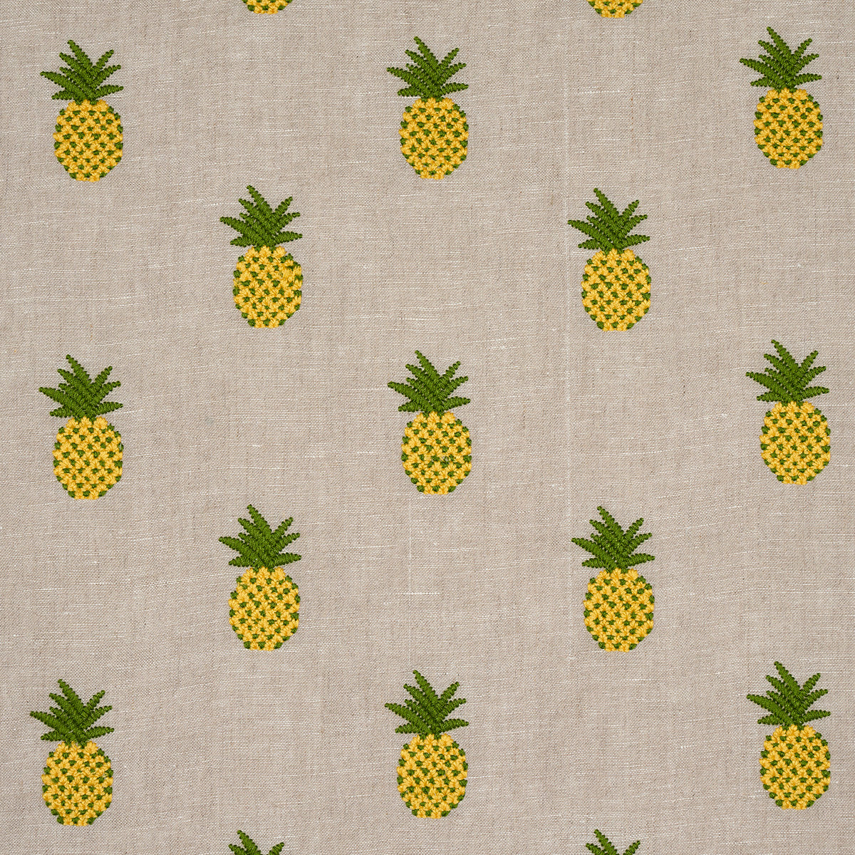 PINEAPPLE EMBROIDERY | Green On Natural