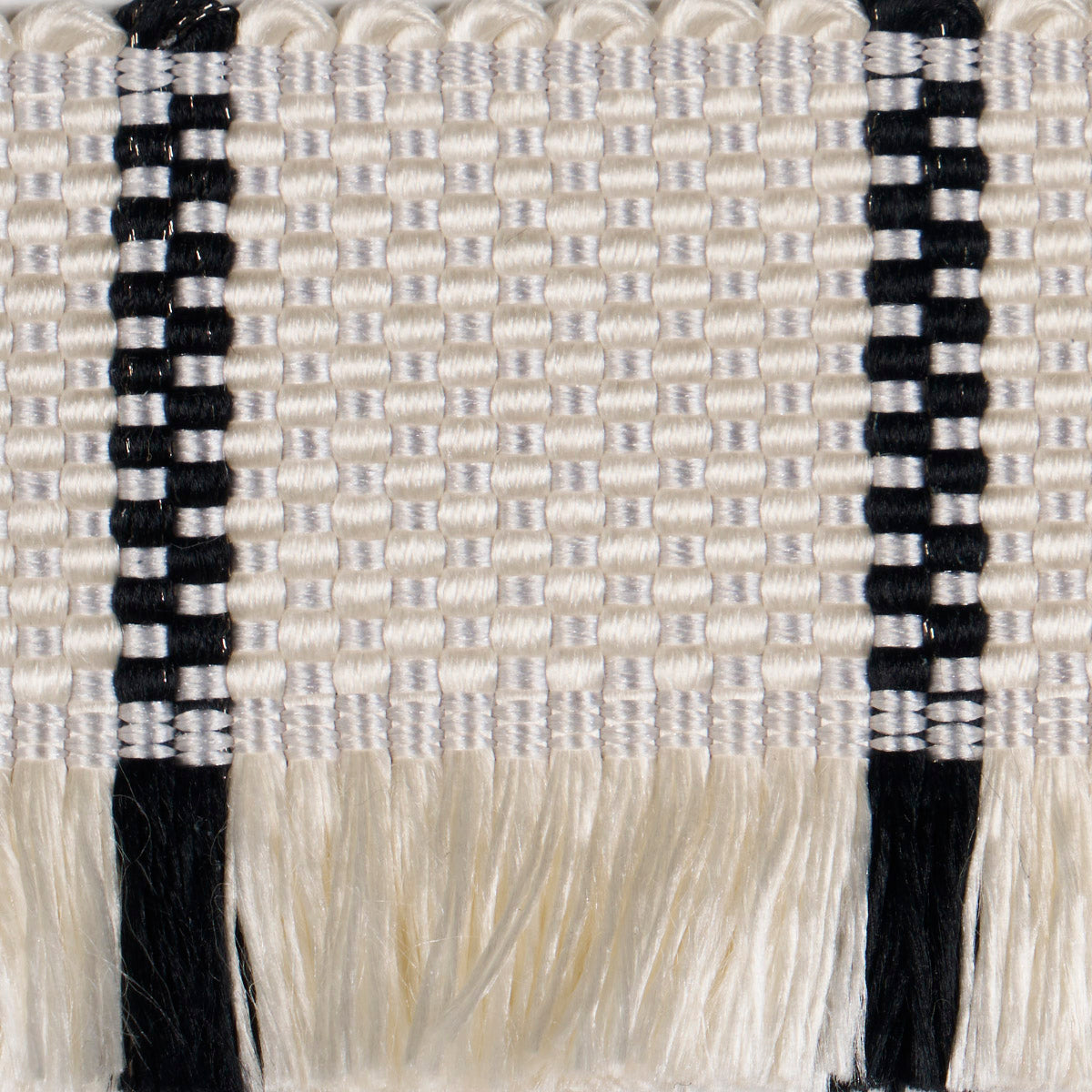 FRANCES SILK FRINGE | Black And White