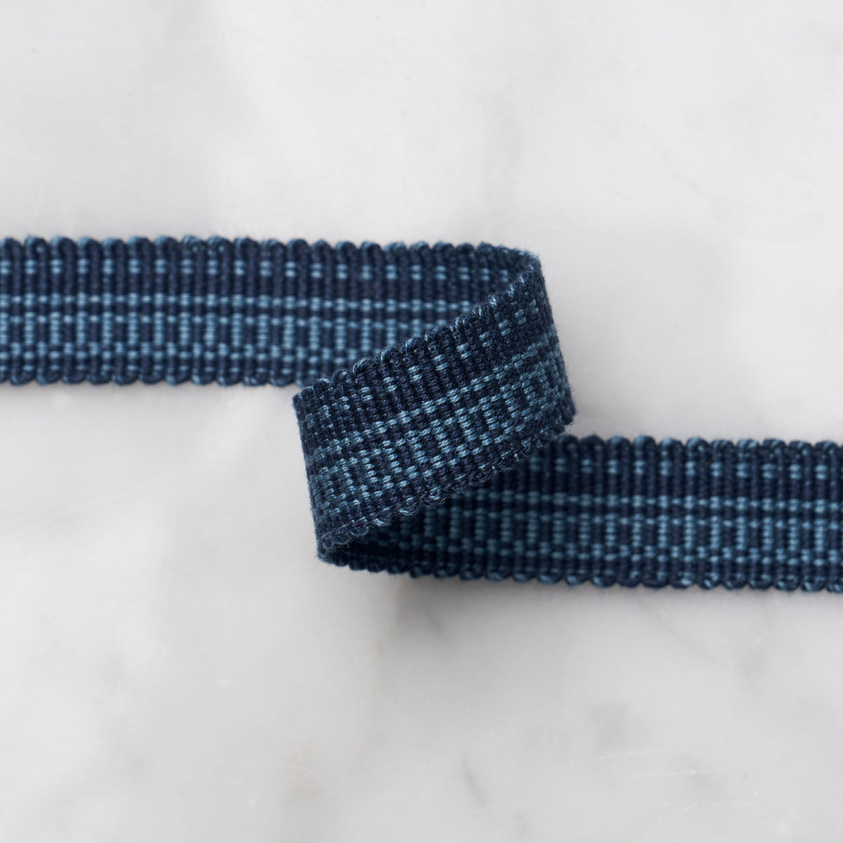 COTTON STRIÉ TAPE NARROW | Indigo