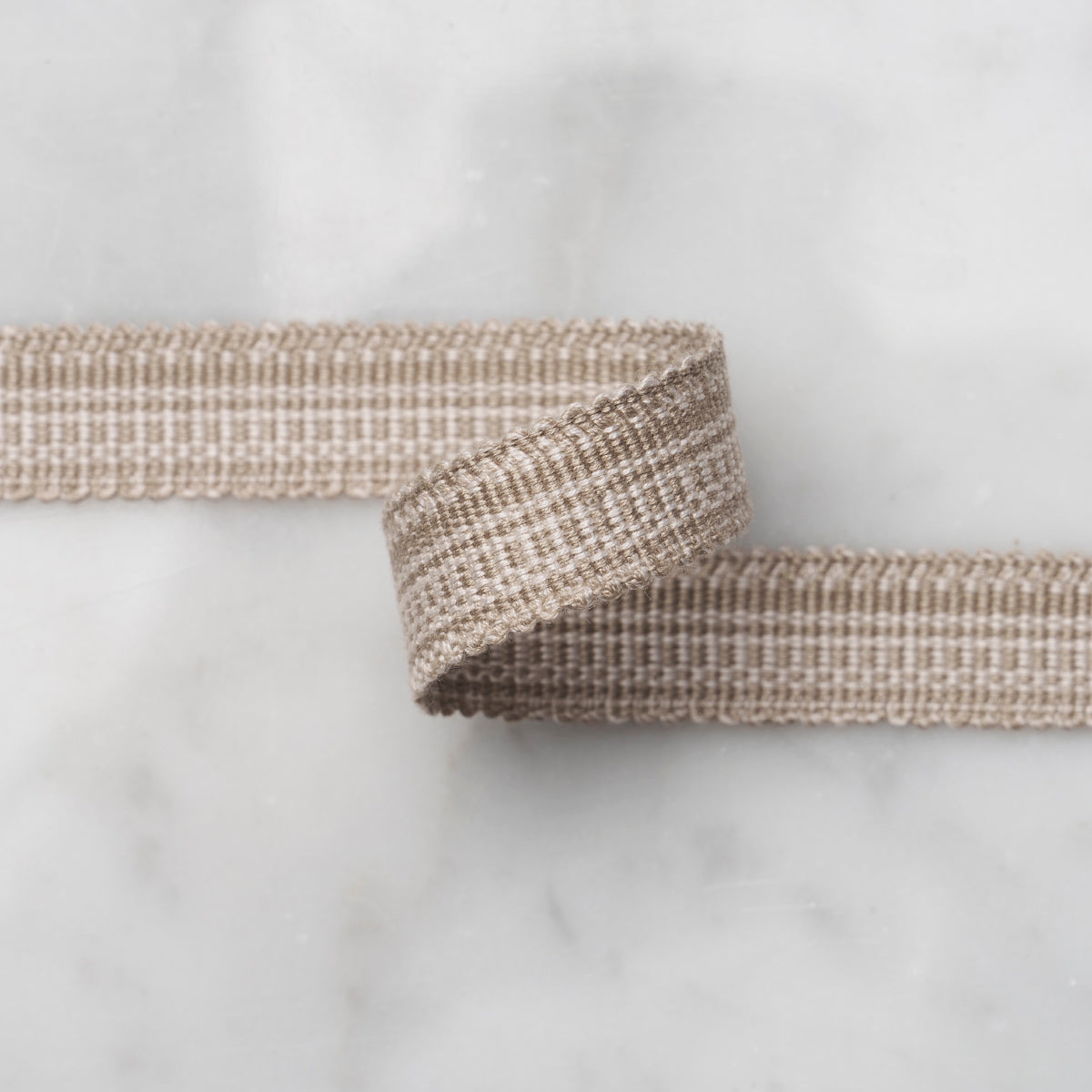 COTTON STRIÉ TAPE NARROW | Sand