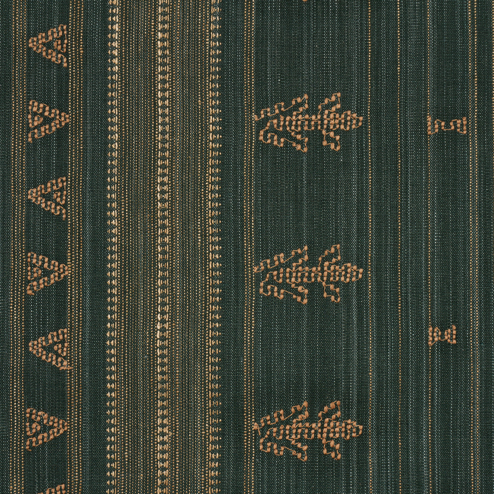 NIMA EMBROIDERED COTTON LINEN | Jungle Green