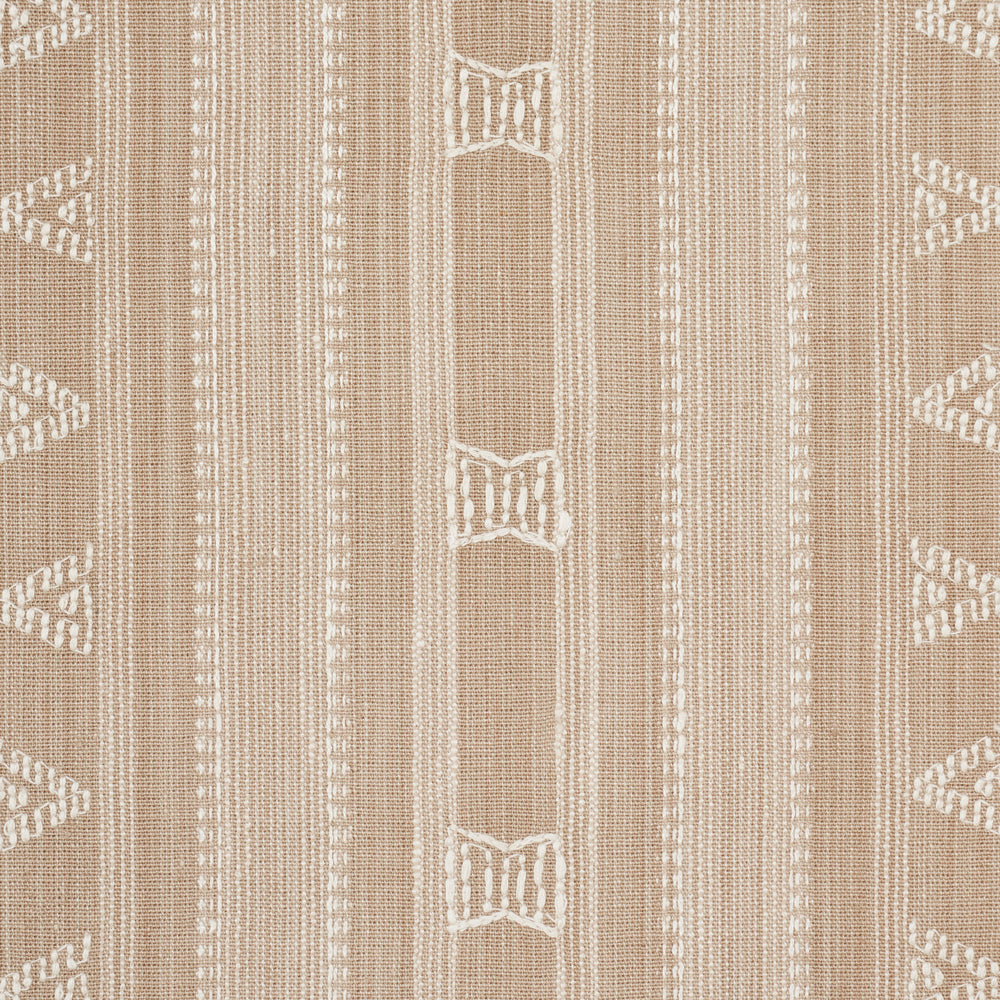 NIMA EMBROIDERED COTTON LINEN | Tan