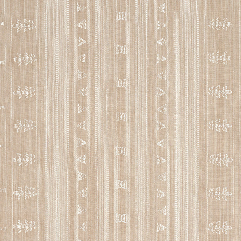 NIMA EMBROIDERED COTTON LINEN | Tan