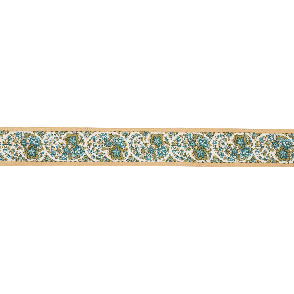 INES PAISLEY TRIM | Mineral & Teal