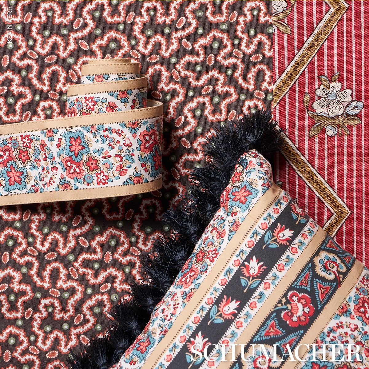 INES PAISLEY TRIM | Rouge & Noir