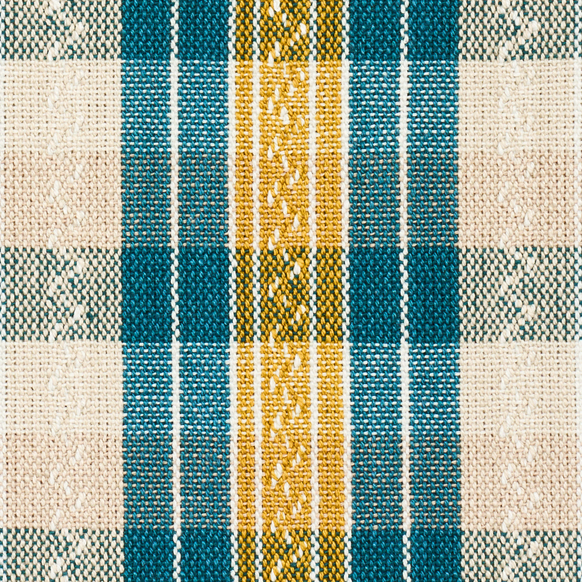 FONDA HAND WOVEN PLAID | Teal & Citron