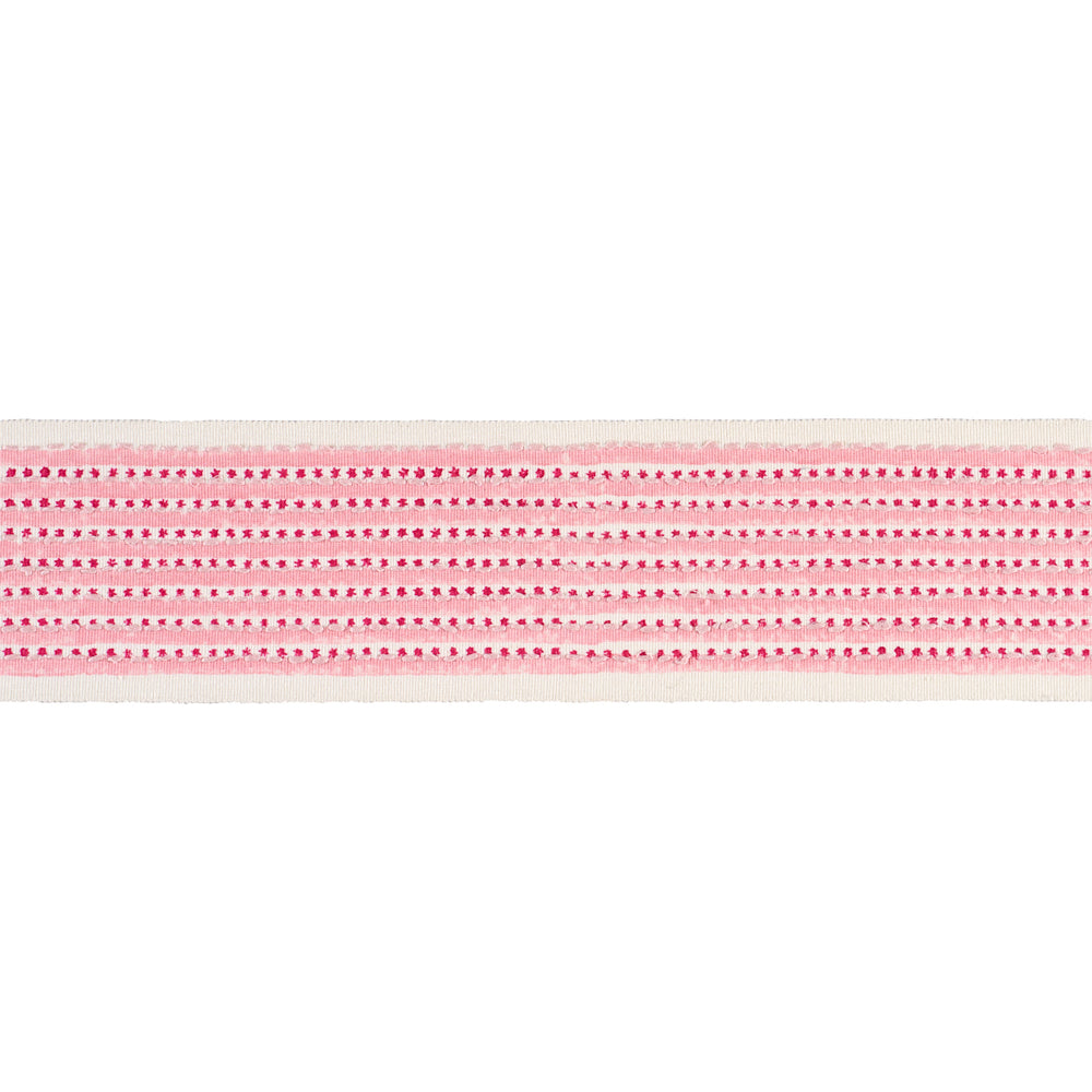 STRIPE & DOT HAND BLOCK TRIM | Pink